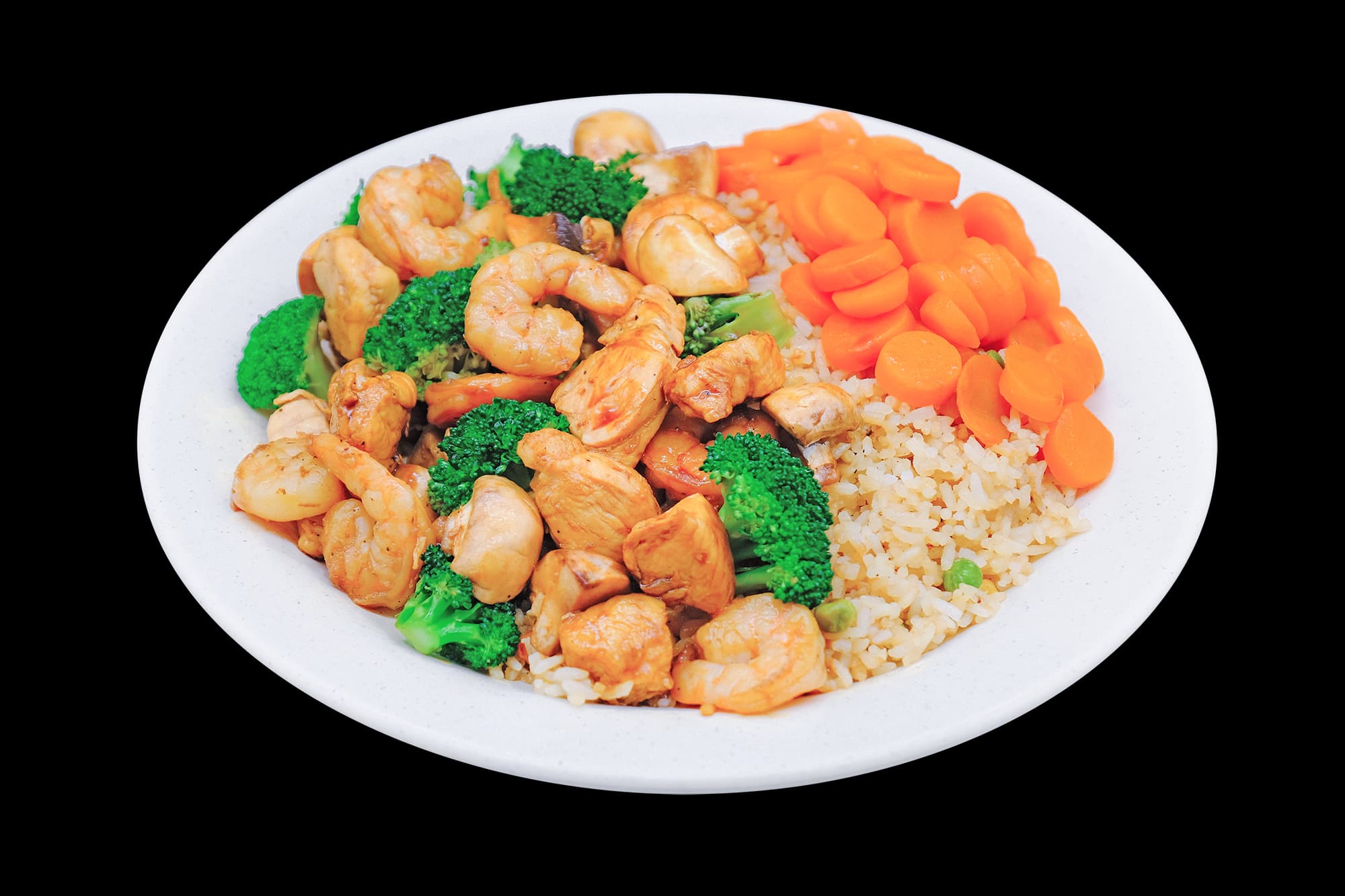 Shrimp and Chicken hibachi combo plate